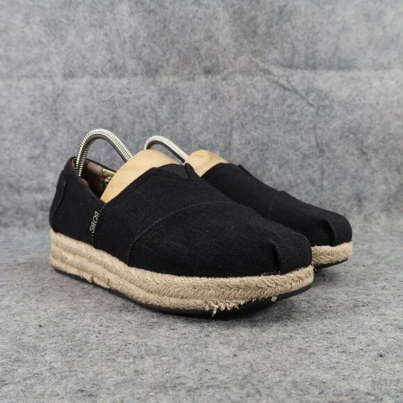 Skechers Shoes Womens 8 Bobs Slip On Espadrille Wedge Comfort Casual Black Jinx - Picture 1 of 14